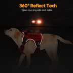 Heavy-Duty Tactical Dog Harness for Large Dogs, No Pull Adjustable Reflective Pet Vest with Molle System, K9 Military-Grade Control for Service Training, Outdoor & 10+ Breeds, Red, X-Large