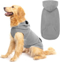 EXPAWLORER Dog Hoodie Fleece Sweater Vest, Hooded Dog Sweatshirt Fall Winter Pet Clothes with Leash Ring, Sleeveless Warm Cozy Puppy Clothing for Cat Small Medium Large Dogs Girl Boy, Grey M