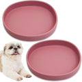 BNOSDM Silicone Cat Bowl 2 Pcs Non-Slip Cat Dish for Dry Food and Wet Food Shallow Relief Whisker Fatigue Pet Bowls Plates Set for Kittens, Small Cats and Dogs (Red)