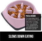 GORILLA GRIP Patented BPA Free Slow Feeder Dog Bowls, 4 Cup Interactive Puzzle Toy for Dogs and Cats Food Training Enrichment, Keeps Pets Busy and Prevents Puppy Overeating, Large Breeds, Pink