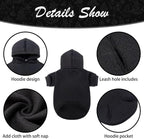 KOOLTAIL Dog Hoodie for Large Medium Small Dogs, Soft and Warm Pet Sweater with Leash Hole and Pocket Boy Girl, Puppy Fall Winter Jacket Clothes, French Pitbull Cold Weather Coat Sweatshirt, Black L
