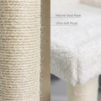 Multi-Level Cat Tree with Sisal Scratching Posts, Cozy Condo, Perches, Ladder and Hanging Toy, Beige, 53 Inches Tall