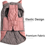 Reversible Dog Coats for Small Dogs Waterproof Warm Dog Jacket for Cold Winter,Pink and Grey M