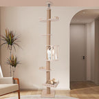 Floor to Ceiling Cat Tree, 100.4-104.3" Tall Cat Tower with Scratching Post Kitten Climbing Tree Multi-Level Cat Activity Center Playground for Indoor Cats