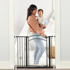 Regalo Safety 29.5–37” Clear Walk Through Baby Gate for Doorways & Bottom of Stairs, Pressure Mounted Baby Gate with Door for Toddlers & Pets, Tested & Trusted, American Designed, Family Owned