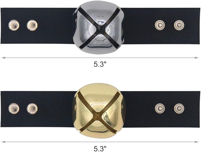 SCENEREAL Large Bell for Dog Collar, 2 Pack 1.5" Extra Loud Collar Bells for Cats and Dogs Training, Hiking, Walking, Hunting, Pet Tracker, Pet Bell for Save Wildlife and Birds Gold | Silver