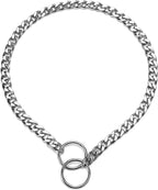 Chain Collar for Dogs, Slip P Chain Metal Link Training Heavy Duty Martingale Dog Collar for Xs Small Medium Large Big XL Breed Dogs (Silver, XL)