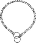 Dog Choke Collar Dogs Chain Choker Link Training Collar Pet Metal Slip Puppy Heavy Duty Martingale Collars for XS Small Medium Large Big XL Breed Dogs (Silver, L)