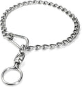 304 Stainless Steel Metal Chew Proof Dog Collar and Leash Extension - Anti Winding, Training and Walking (Small: 18in x 2.5mm, Neck Max 16in)