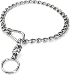 304 Stainless Steel Metal Chew Proof Dog Collar and Leash Extension - Anti Winding, Training and Walking (Small: 18in x 2.5mm, Neck Max 16in)
