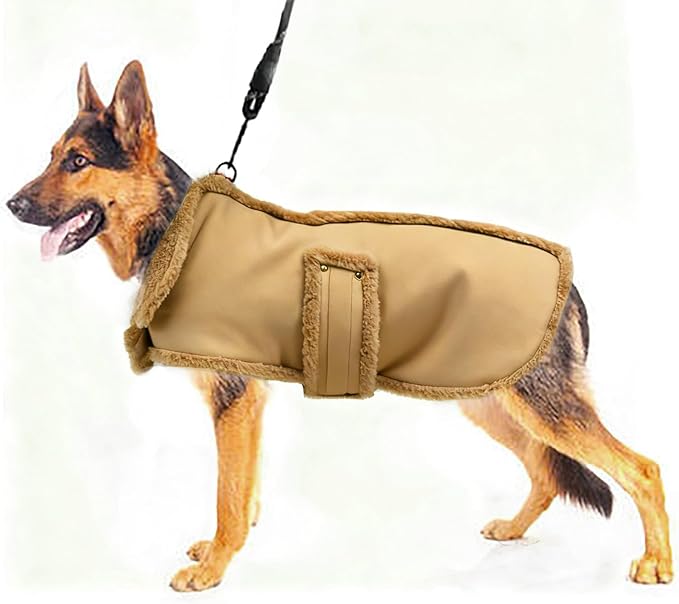 Dog Winter Jacket, Warm Windproof Dog Coat Sweaters for Small Dogs, Thick Apparelf Fleece Coat for Medium Large Dog (Brown X-Large)