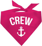 Crew Anchor Boat Dog Bandana | 100% Cotton | Made in USA | Boat & Fishing | Captain | Beach & Lake | Summer | Outdoors | Father's Day | Hot Pink, X-Small