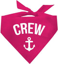 Crew Anchor Boat Dog Bandana | 100% Cotton | Made in USA | Boat & Fishing | Captain | Beach & Lake | Summer | Outdoors | Father's Day | Hot Pink, One Size
