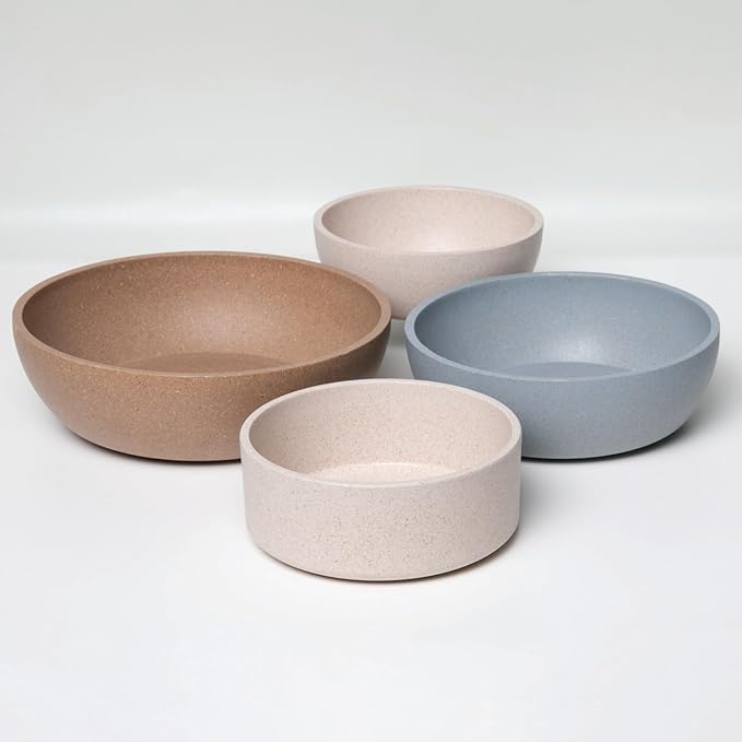 Loving Pets - Dolce Bamboo - Eco-Friendly Pet Bowls & Dishes for Dog, Cats, Puppy Food and Water Bowl -Sustainable and Dishwasher Safe, Made with Real Bamboo (Large, Coffee-Brown)