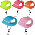 Round Brim Princess Hat Visor Hat Pet Dog Mesh Porous Sun Hat with Ear Holes for Small, Extra Small Dog Teddy, Pug, Chihuahua, Shih Tzu, Yorkshire Terriers, Papillon Pink with bowknit L