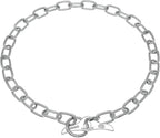 Herm Sprenger Chrome Plated Steel Fur Saver Dog Collar with Medium Links and Toggle Closure Professional Training Collar for Small Medium Large Dogs Correction Slip Chain Made in Germany (20in (50cm))