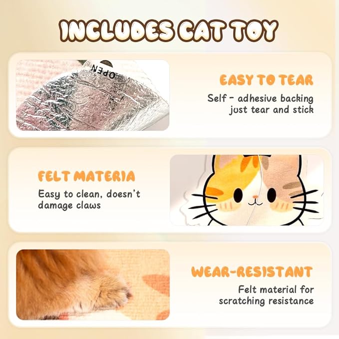 Cat Scratcher Wall Mounted Scratch Pad, 31x19 inch New Wall Mounted Self-Adhesive Cat Scratching Board, Wall Scratchers for Indoor Cats, with Adhesive Backing for Wall/Door/Sofa/Glass/Bed (G)