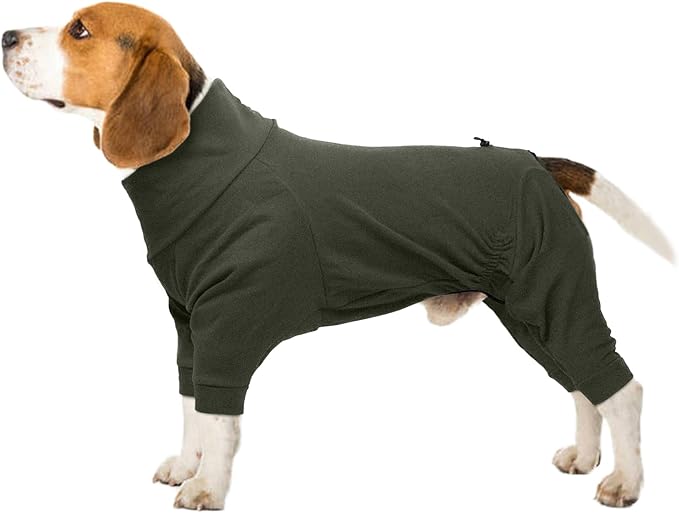 Dog Winter Coat,Full Body Pajamas Onesie Warm Dog Cold Weather Jacket,4-Legged Onesie Jumpsuit,High Collar Snowsuit Sweater for Walking, Hiking, Travel, Home Wear