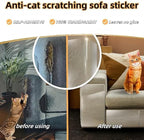 236 x 12 Inch Anti-Cat Scratch Furniture Protector - Large Couch & Sofa Protector for Cats - Single-Sided Sticky Tape - Clear Corner Guards for Furniture, Walls & Doors