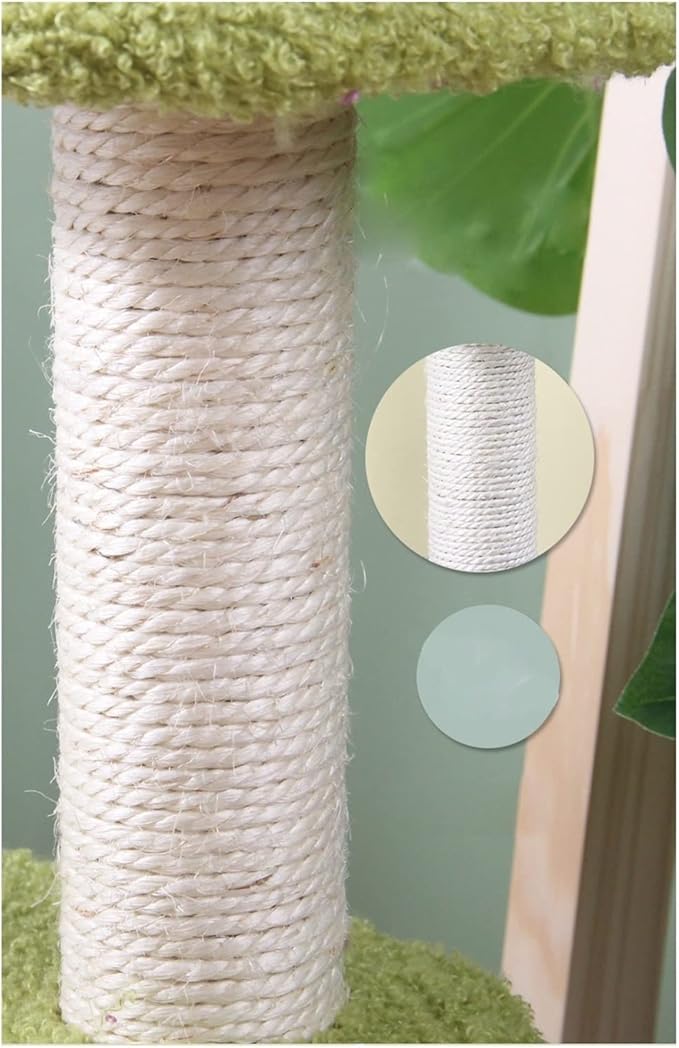 Cat Tree Cat Tower Two-color three-layer cat climbing frame avocado green light blue petals cat litter cat jumping platform cat claw double ball toy Cat Tree Condo Cat Tree Indoor Climbing ( Color : B
