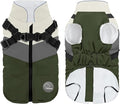 Warm Dog Winter Coat,Waterproof Dog Jacket with Built-in Harnes (Green, XS)