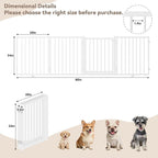 Full Metal Freestanding Dog Gate with Door, 24'' Height Foldable Pet Dog Fence for Indoor & Outdoor, 4 Panels Extra Wide Free Standing SmallDog Gates for Doorways,House,Stairs,Porch,Deck,Yard