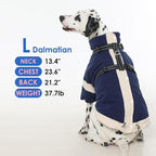 Turtleneck with Sleeves Dog Coats for Medium Dogs-L| Jackets with Reflective Harness Built in,Water-Repellent & Windproof Snowsuit,Soft Warm Lining for Beagle Cold Protection(Navy-Blue)