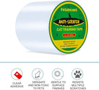 Petslucent Cat Scratch Furniture Protector Tape, Double Sided Clear Sticky Paws Guards for Carpet, Sofa, Couch, Door (4''x 15 Yards, Blue)