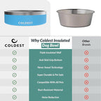 Coldest Dog Bowl - Anti Rust Metal, Non Slip, 3 Layers Insulated Stainless Steel Dog Bowls - Spill Proof & Heavy Duty - Water Bowl for Dogs, Cats & Pets, Dish Washer Safe (42 oz, Celestial Blue)
