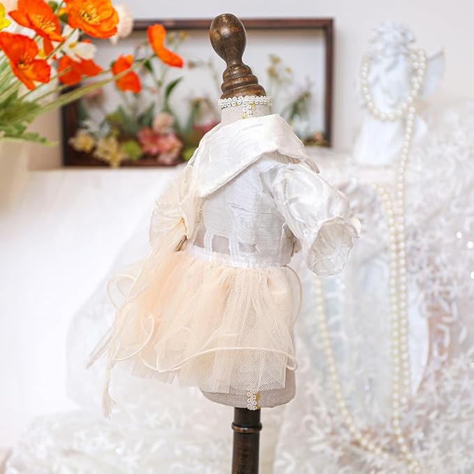Furbabycare® Elegant Sweet Fashion Puppy Dog Blingbling Princess Skirt Pet Dog Lace Cake Camisole Tutu Dress G-White X-Small