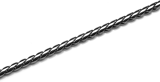 Mogoko Stainless Steel Dog Choke Chain Collar, Puppy Metal Snake Chain Slip Collar Pet Titan Training Walking Choker (Black;24.0"*5.0mm)