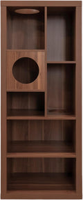 4 Cats & Dogs Cliff Jr. Cat Tree Bookshelf – Stylish Multi-Level Cat Climbing & Hiding Shelf, Space-Saving Bookshelf with 7 Levels, Wall-Mounted Secure Cat Furniture, Walnut (58.5" x 23.75" x 15.5")