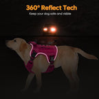 Heavy-Duty Tactical Dog Harness for Large Dogs, No Pull Adjustable Reflective Pet Vest with Molle System, K9 Military-Grade Control for Service Training, Outdoor & 10+ Breeds, Hot Pink, XX-Large