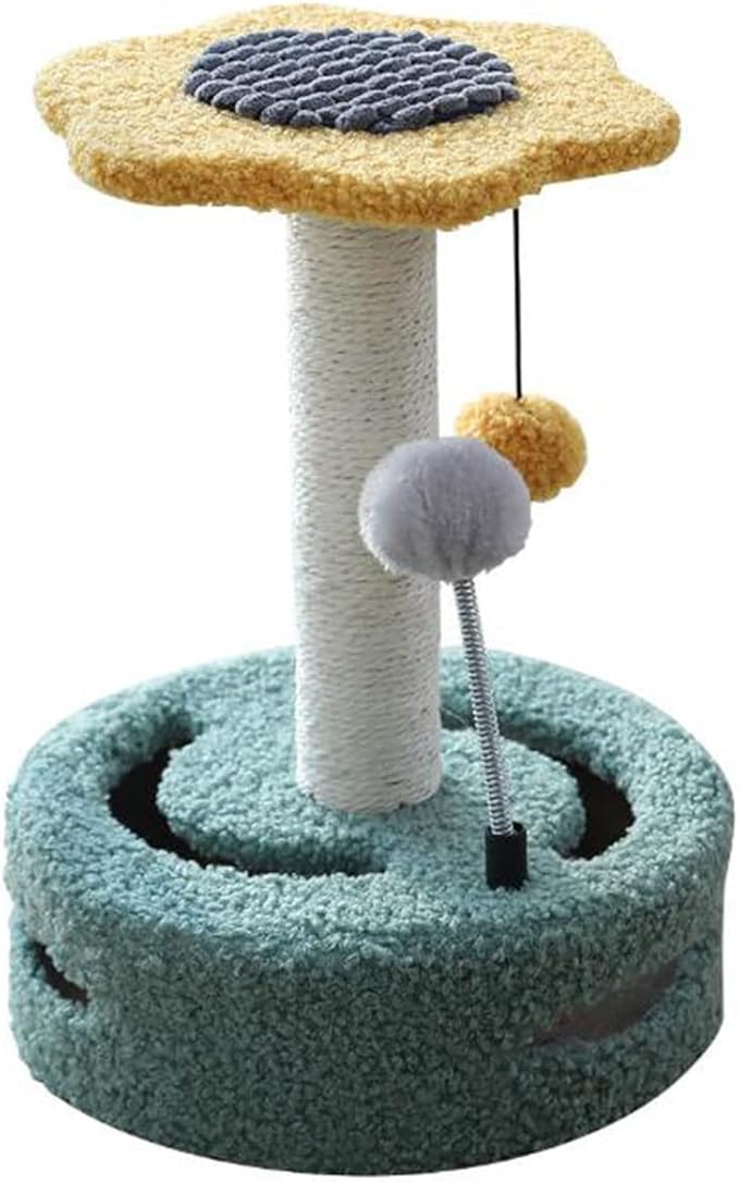 Cat Tree Cute, Cat Tower for Indoor Cats with Fluffy Balls, 14 Inches Cute Pink Cat Tree, Modern Small Cat Tree, Simple Cat Tree for Indoor Cats