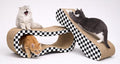 Simple Delxue 2 in 1 Cat Scratcher Cardboard Lounge Bed, Cat Scratching Post, Durable Board Pads Prevents Furniture Damage,Large,Checkerboard
