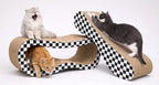 Simple Delxue 2 in 1 Cat Scratcher Cardboard Lounge Bed, Cat Scratching Post, Durable Board Pads Prevents Furniture Damage,Large,Checkerboard