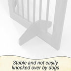 Dog Gate Indoor, Pet Gates for Doorways No Drilling, Freestanding Dog Gates, Foldable Pet Gate, Wooden Gates for Dogs Indoor- 4 Panel - 30" (White, 4 Panel - 30")