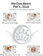 LE TAUCI Dog Bowls Slow Feeder Ceramic, 1.5 Cup Slow Feeding Bowl for Small and Medium Breed, Puzzle Dog Food Bowl for Fast Eater, Crown Silver