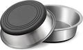 Stainless Steel Dog Bowls Set of 2, Anti Rust Metal & Non Slip Rubber Base, Heavy Duty Large Feeding Dishes, Food Grade BPA Free, Food and Water Bowl for Small Dogs (17oz, 2.1cup)