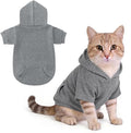 KOOLTAIL Dog Hoodie for Small Medium Dogs Cats, Soft and Warm Pet Sweater with Leash Hole and Pocket Boy Girl, Puppy Fall Winter Jacket Clothes, French Pitbull Cold Weather Coat Sweatshirt, Grey XS