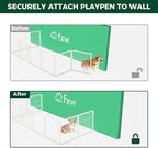 FXW Homeplus Unleashed Indoor Dog Playpen - Stress-Free and Safe Play, Heavy Duty 40 Inch 8 Panels with Fence-to-Wall Anchor (Pack of 4) for Medium and Large Dogs, White│Patented