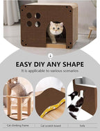 Cat Scratch Couch Furniture Protector, Adhesive Cat Scratch Pad Deterrent for Furniture, DIY Climbing Cat Scratcher Couch Protector from Cat Claws Scratching Mat for Indoor (Brown,78.7x15.8Inch)