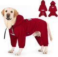 Dog Hoodies Winter Coat for Large Medium Dogs, Pullover 10 Legs Warm Coat Hooded Sweatshirt, Fleece Hoodie for Cold Weather (Red, 4X-Large)