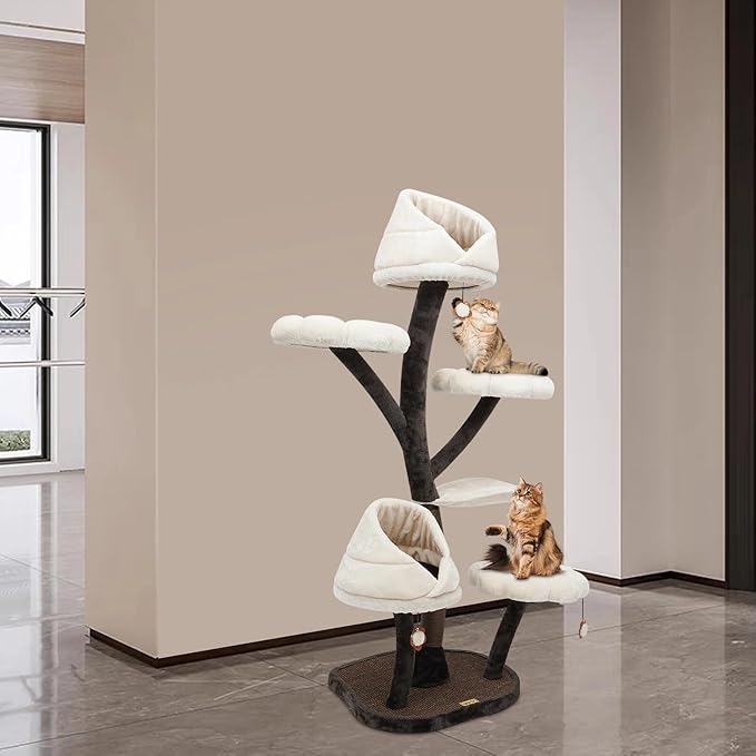 6-Tier Cat Tower for Indoor Cats, Multi-Level Durable Cat Scratching Post Heavy Duty Cat Trees with Scratching Post for Indoor Cats