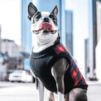Gooby Fashion Vest Check Dog Jacket - Green Check, X-Large - Warm Zip Up Bomber Vest Dual D Ring Leash - Winter Water Resistant Small Dog Sweater