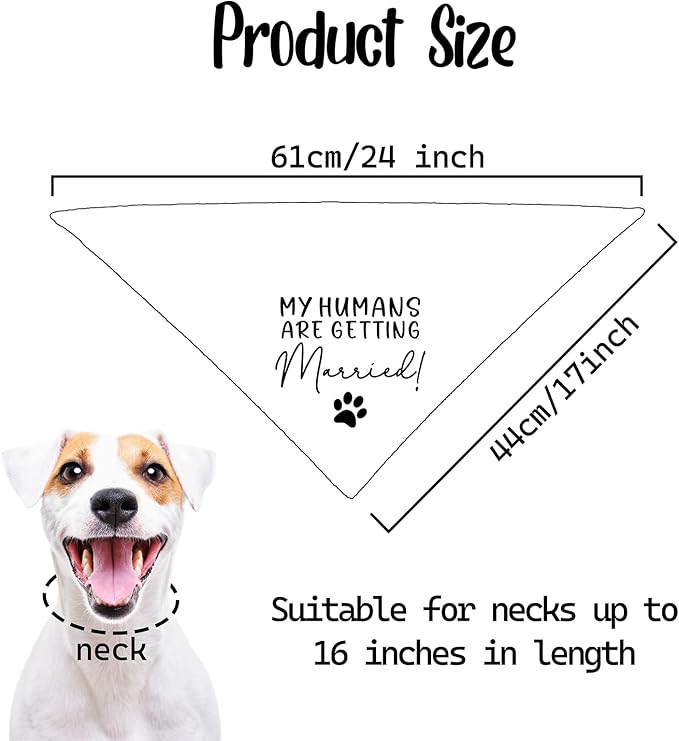 Dog Wedding Engagement Bandana Apparel & Accessories My Humans are Getting Married! Pet Dog Bandana Scarf Wedding Photo Prop Outfit Funny Engagement Party Decorations Gifts