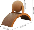 Interactive Scratch Pad for Cats, Cat Scratching Post Design with Arch Bridge & Ball - Stylish Cat Scratching Board for Kittens, Suitable for Pets to Relieve Stress (21.65x9.06in)