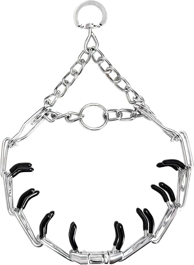 Prong Training Collar for Dogs, Adjustable Dog Pinch Collar with Quick Release Buckle, No Pull Collar for Small Medium Large Dogs, Extra Link and Caps