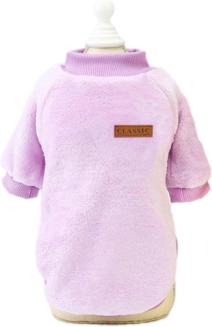 Jecikelon Pet Dog Clothes Dog Sweater Soft Thickening Warm Pup Dogs Shirt Winter Puppy Sweater for Dogs (Z01-Purple, XX-Small)