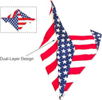 American Flag Dog Bandanas 2PCS-Small,4th of July Pet Scarf,Triangle Dual-Layer Design Patriotic Costume for Memorial Day & Independence Day,Red White & Blue Outfit for Boys and Girls Dogs